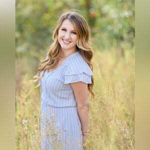 Old Navy blue striped midi/maxi dress